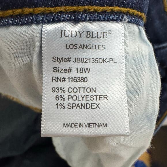 Judy Blue Distressed Skinny Jeans Plus Size Stretch Denim Dark Wash 18W - Picture 6 of 8